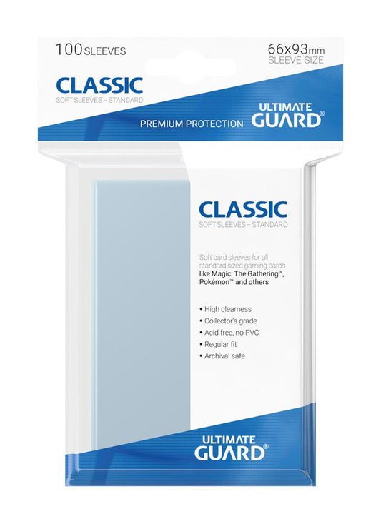 Ultimate Guard Classic Soft Sleeves Standardgröße Transparent (100) - Versand: 5-7 Tage nach Bestellung