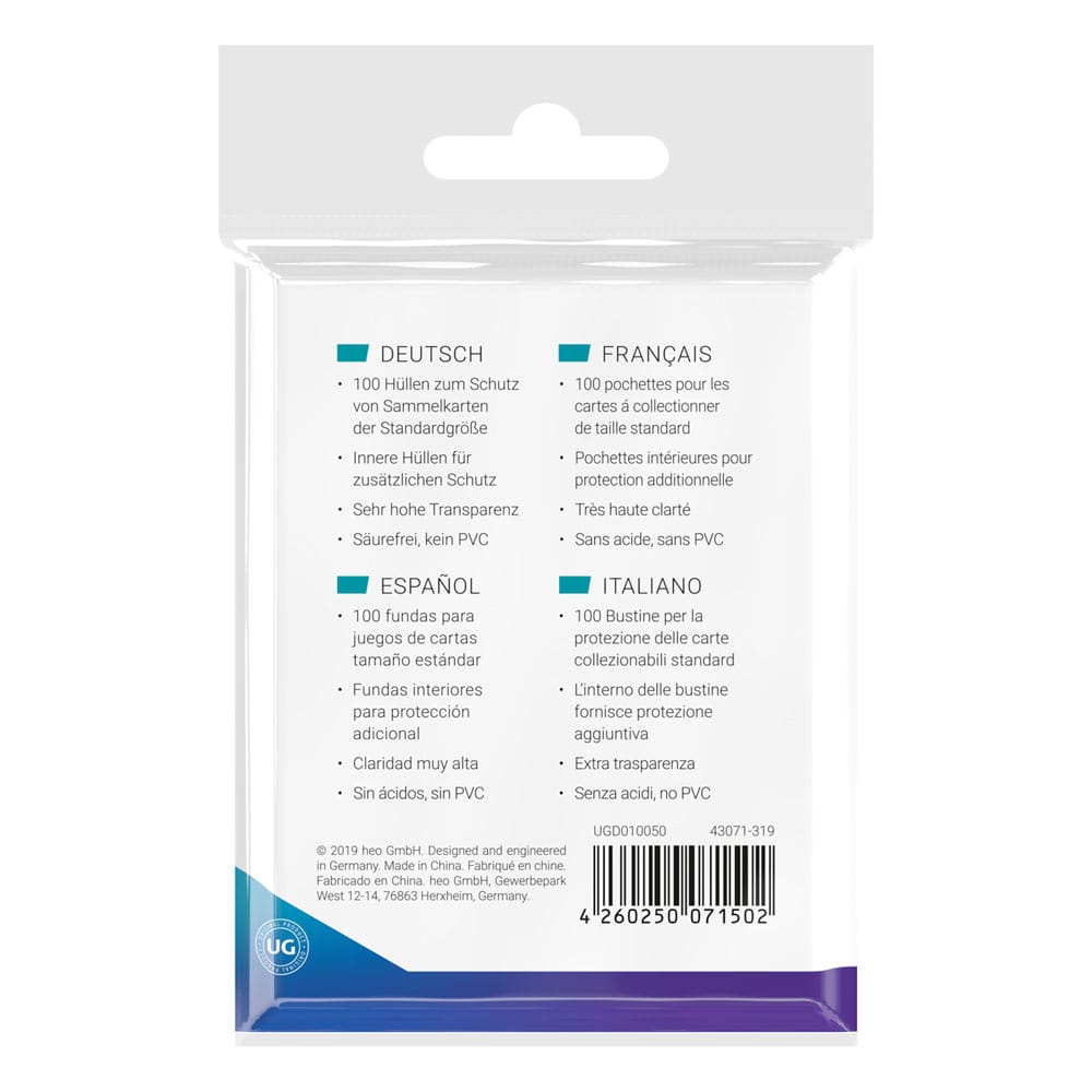 Ultimate Guard Precise-Fit Sleeves Standardgröße Transparent (100) - Versand: 5-7 Tage nach Bestellung