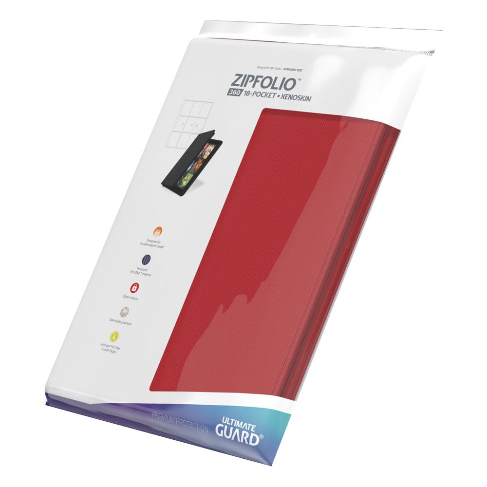 Ultimate Guard Zipfolio 360 - 18-Pocket XenoSkin Rot - Versand: 5-7 Tage nach Bestellung
