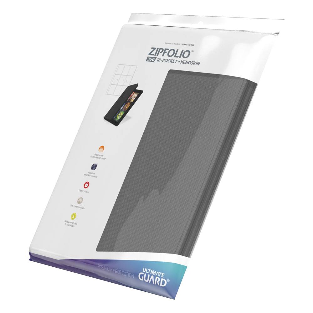Ultimate Guard Zipfolio 360 - 18-Pocket XenoSkin Grau - Versand: 5-7 Tage nach Bestellung