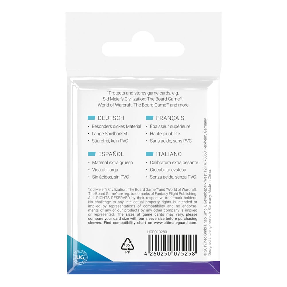 Ultimate Guard Premium Soft Sleeves für Brettspielkarten Mini American (50) - Versand: 5-7 Tage nach Bestellung