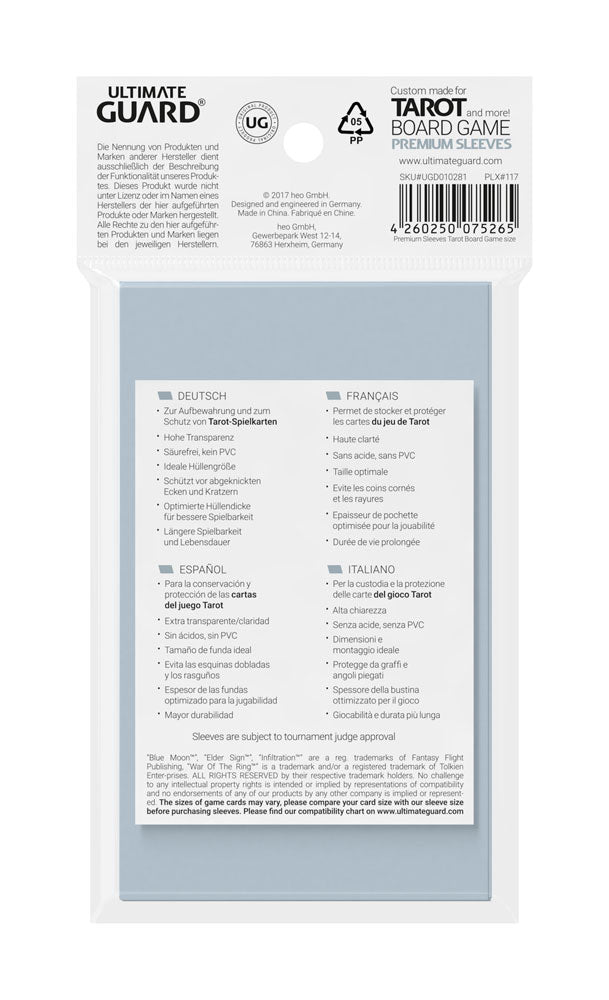 Ultimate Guard Premium Soft Sleeves für Tarot-Karten (50) - Versand: 5-7 Tage nach Bestellung