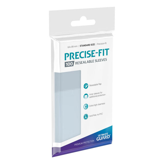 Ultimate Guard Precise-Fit Sleeves wiederverschließbar Standardgröße Transparent (100) - Versand: 5-7 Tage nach Bestellung