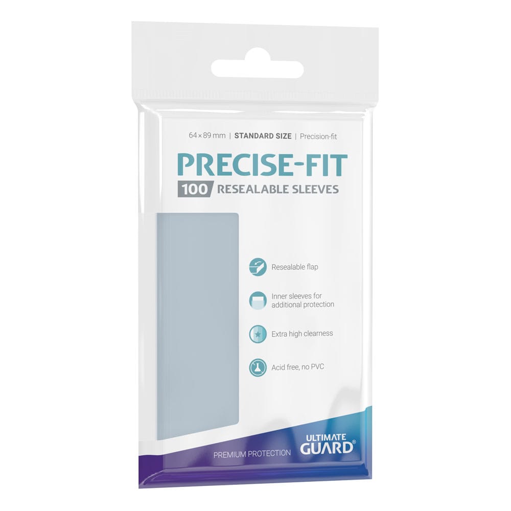 Ultimate Guard Precise-Fit Sleeves wiederverschließbar Standardgröße Transparent (100) - Versand: 5-7 Tage nach Bestellung