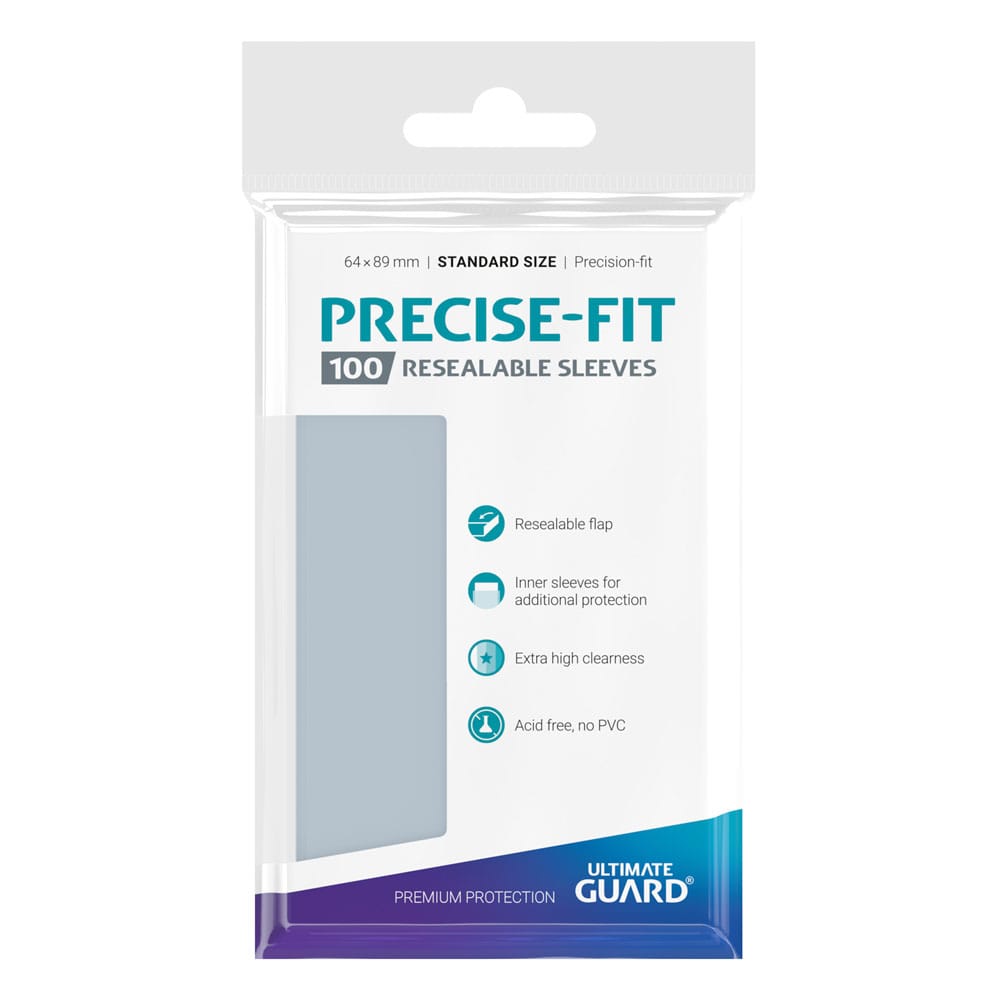 Ultimate Guard Precise-Fit Sleeves wiederverschließbar Standardgröße Transparent (100) - Versand: 5-7 Tage nach Bestellung