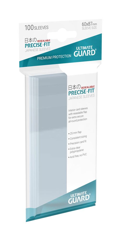 Ultimate Guard Precise-Fit Sleeves wiederverschließbar Japanische Größe Transparent (100) - Versand: 5-7 Tage nach Bestellung