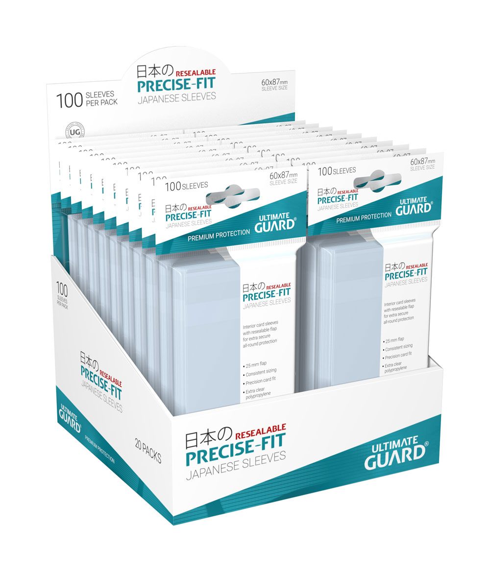 Ultimate Guard Precise-Fit Sleeves wiederverschließbar Japanische Größe Transparent (100) - Versand: 5-7 Tage nach Bestellung