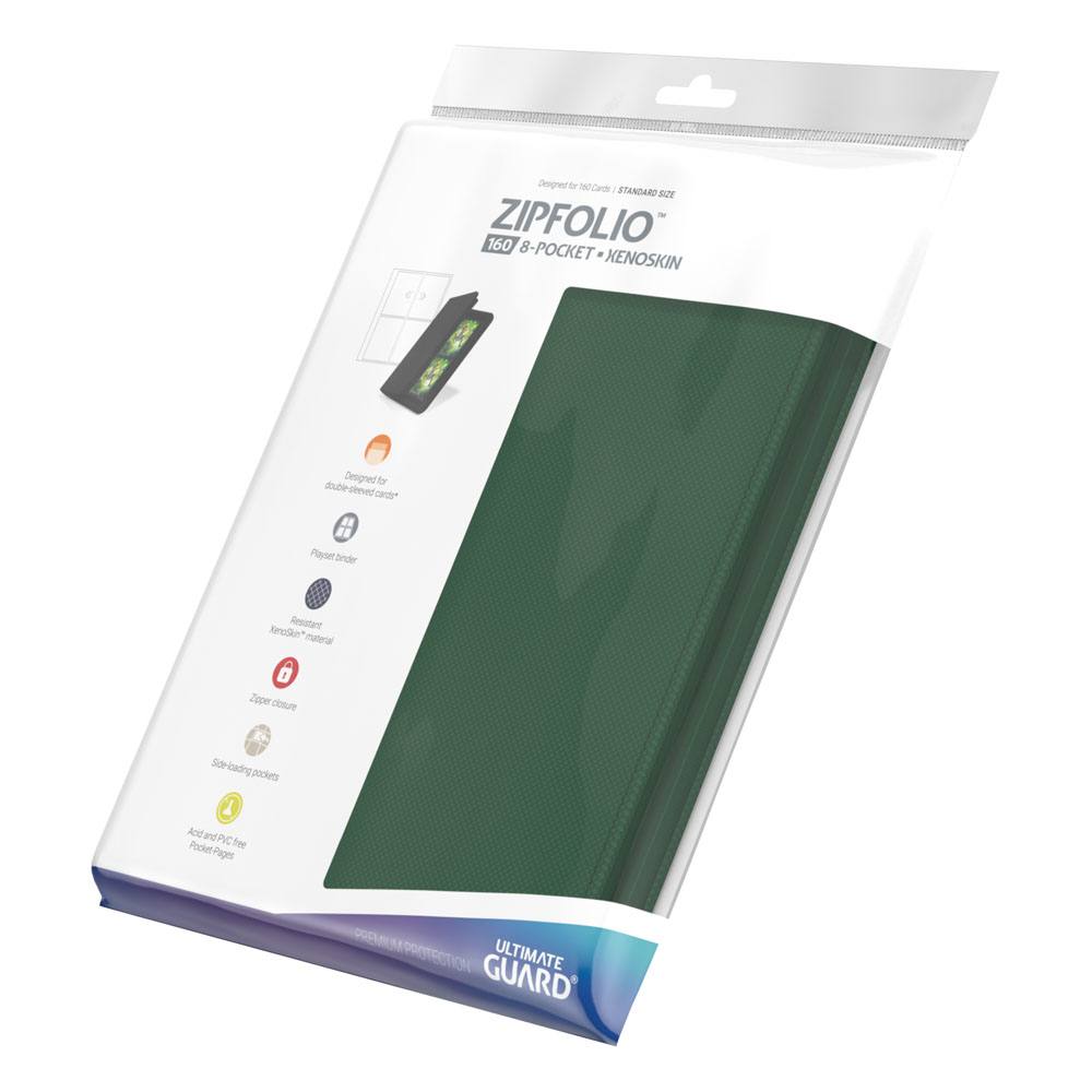 Ultimate Guard Zipfolio 160 - 8-Pocket XenoSkin Grün - Versand: 5-7 Tage nach Bestellung