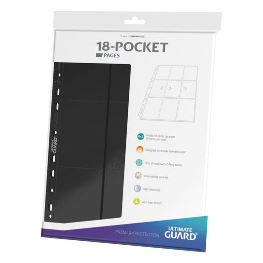 Ultimate Guard 18-Pocket Pages Side-Loading Schwarz (10) - Versand: 5-7 Tage nach Bestellung
