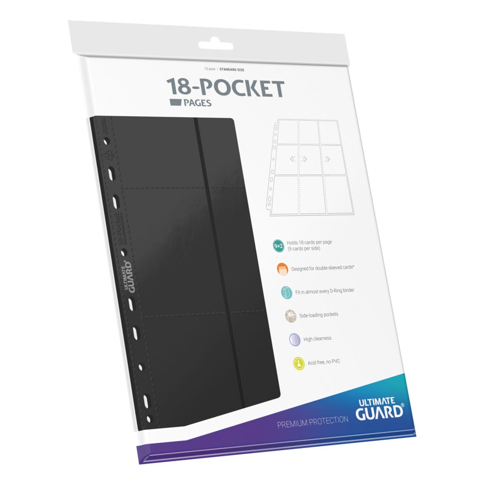 Ultimate Guard 18-Pocket Pages Side-Loading Schwarz (10) - Versand: 5-7 Tage nach Bestellung