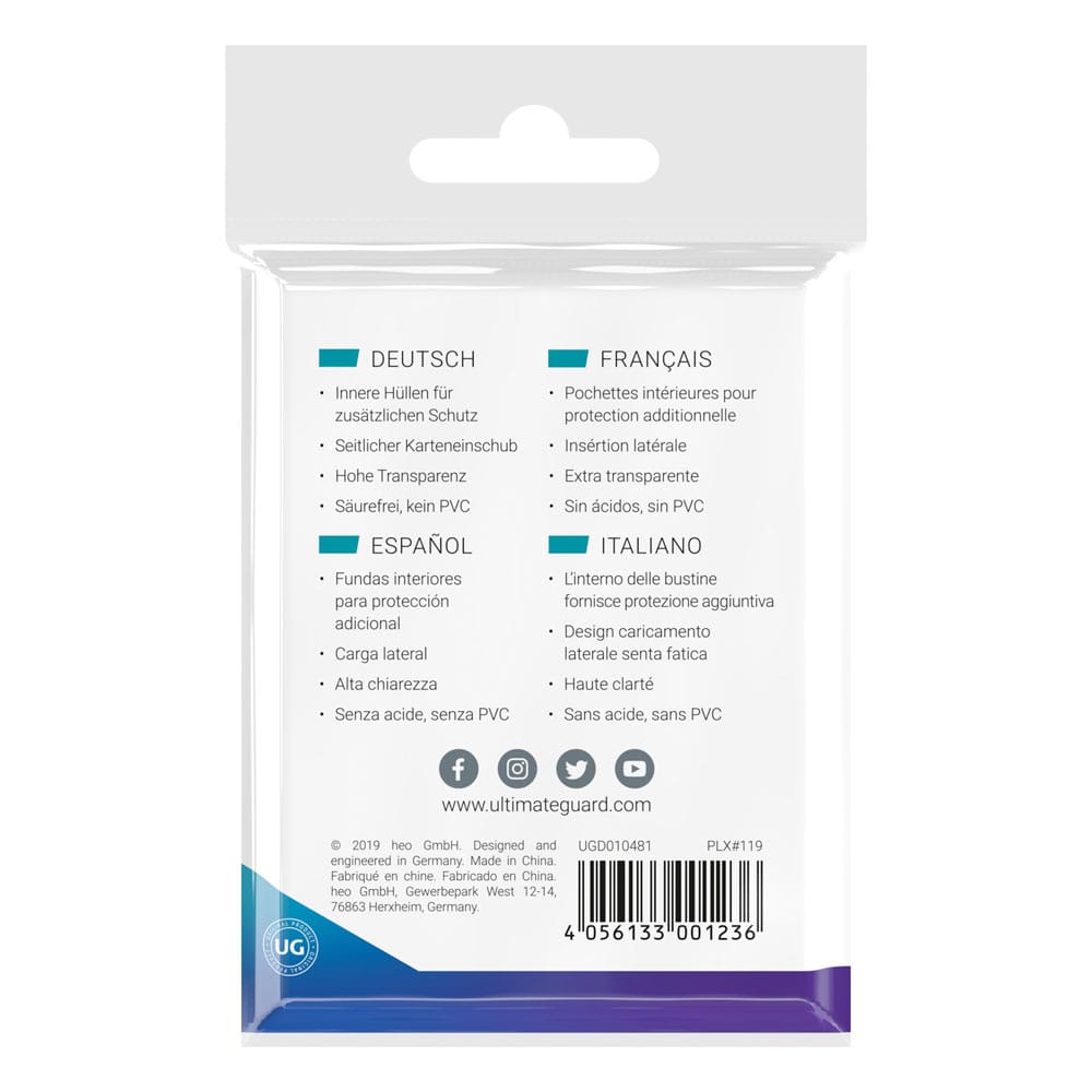 Ultimate Guard Precise-Fit Sleeves Side-Loading Japanische Größe Transparent (100) - Versand: 5-7 Tage nach Bestellung