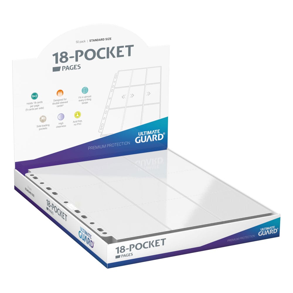 Ultimate Guard 18-Pocket Pages Side-Loading (50) - White - Preorder - ETA: 17.08.2026