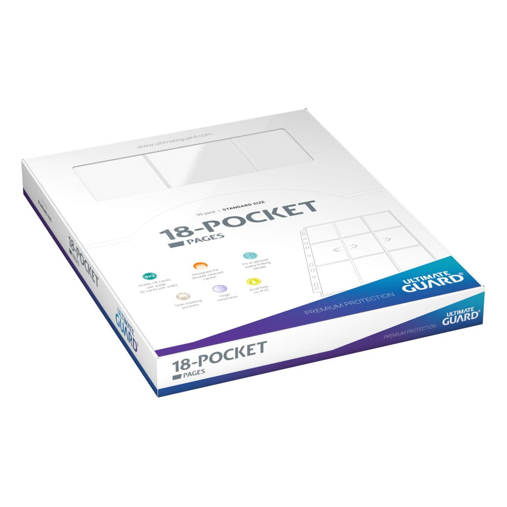 Ultimate Guard 18-Pocket Pages Side-Loading (50) - White - Preorder - ETA: 17.08.2026