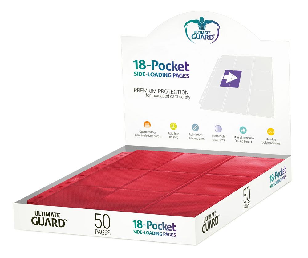 Ultimate Guard 18-Pocket Pages Side-Loading Rot (50) - Versand: 5-7 Tage nach Bestellung