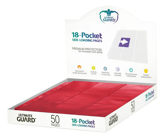 Ultimate Guard 18-Pocket Pages Side-Loading Rot (50) - Versand: 5-7 Tage nach Bestellung