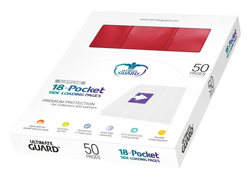 Ultimate Guard 18-Pocket Pages Side-Loading Rot (50) - Versand: 5-7 Tage nach Bestellung