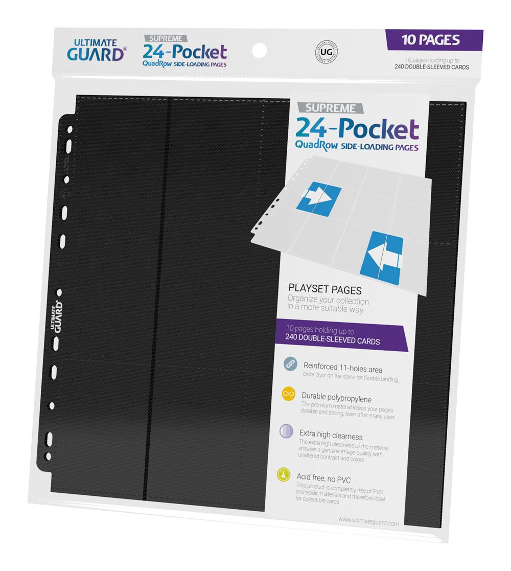 Ultimate Guard 24-Pocket QuadRow Pages Side-Loading Schwarz (10) - Versand: 5-7 Tage nach Bestellung