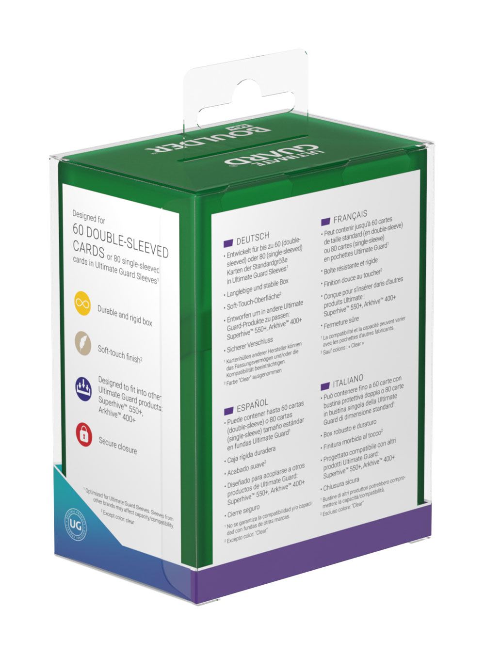 Ultimate Guard Boulder Deck Case 60+ Standardgröße Emerald - Versand: 5-7 Tage nach Bestellung