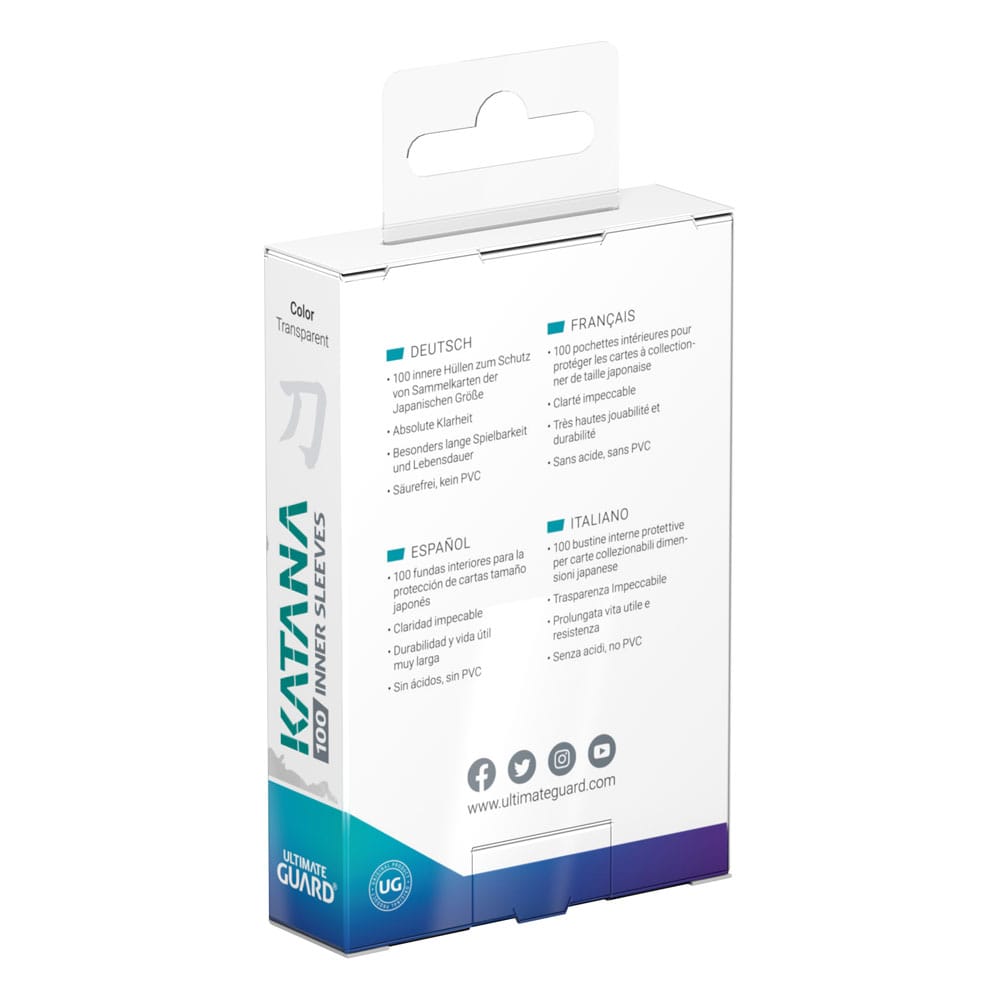 Ultimate Guard Katana Inner Sleeves Japanese Size Transparent (100) - Versand: 5-7 Tage nach Bestellung