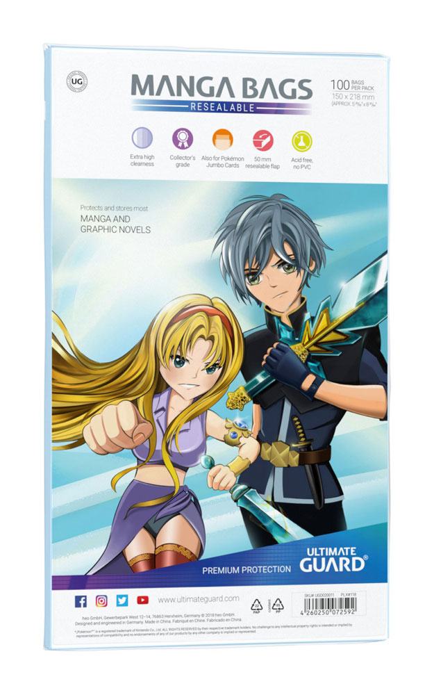 Ultimate Guard Manga Bags wiederverschließbar (100) - Versand: 5-7 Tage nach Bestellung