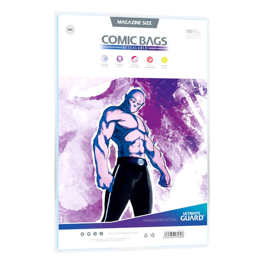 Ultimate Guard Comic Bags wiederverschließbar Magazine Size (100) - Versand: 5-7 Tage nach Bestellung