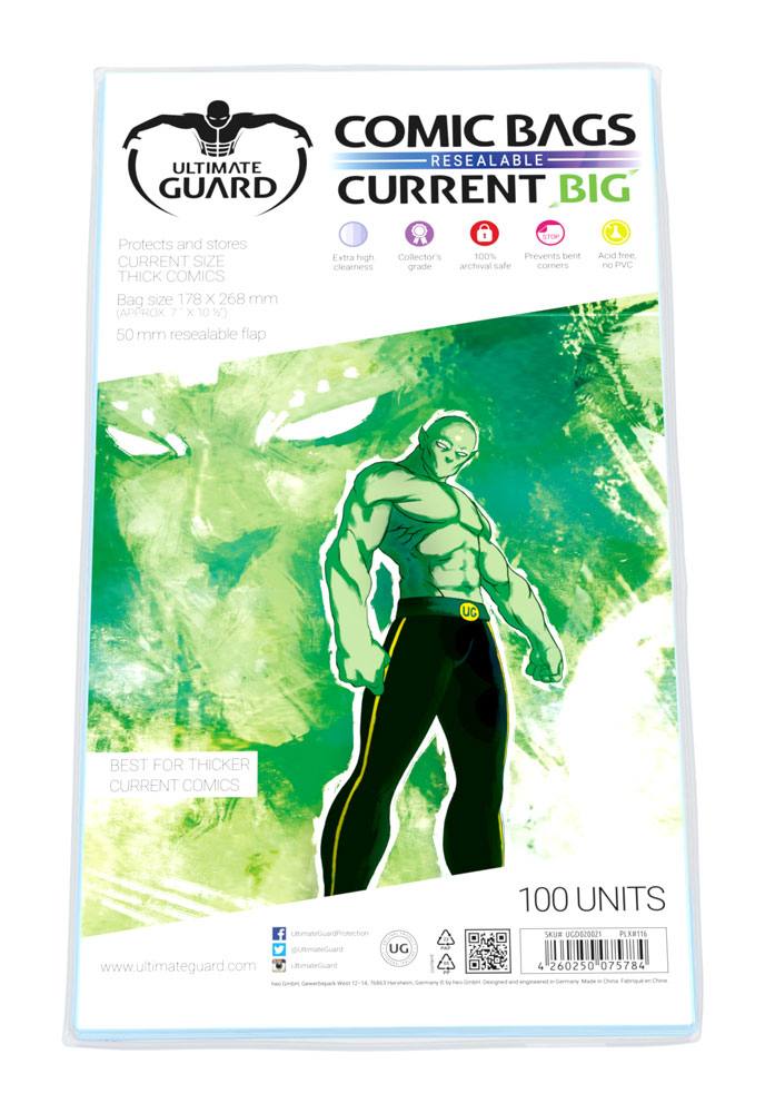 Ultimate Guard Comic Bags BIG wiederverschließbar Current Size (100) - Versand: 5-7 Tage nach Bestellung