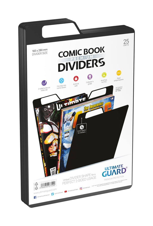 Ultimate Guard Premium Comic Book Dividers Schwarz (25) - Versand: 5-7 Tage nach Bestellung