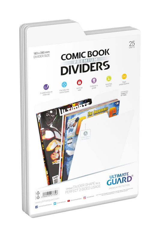 Ultimate Guard Premium Comic Book Dividers Weiß (25) - Versand: 5-7 Tage nach Bestellung