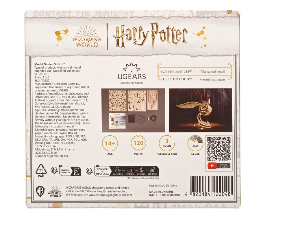 Harry Potter 3D-Holzpuzzle Goldener Schnatz - Preorder - ETA: 25.09.2026