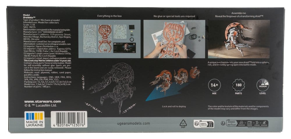Star Wars 3D-Holzpuzzle Droideka - Preorder - ETA: 25.09.2026