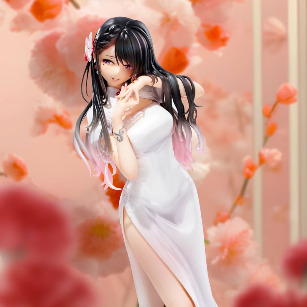 Original Illustration PVC Statue Mai Okuma illustration Healing-type white chinese dress lady 26 cm - Versand: 5-7 Tage nach Bestellung