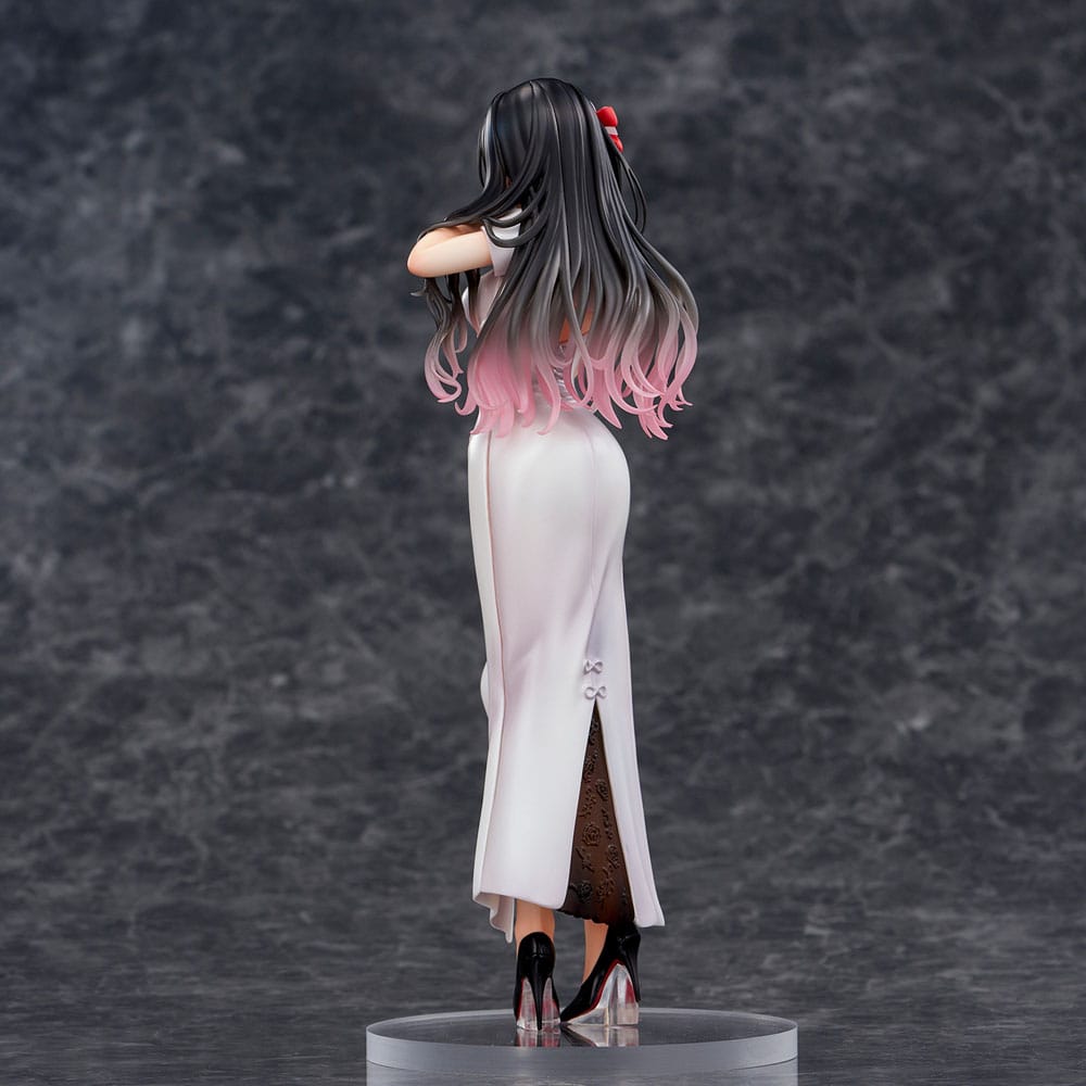 Original Illustration PVC Statue Mai Okuma illustration Healing-type white chinese dress lady 26 cm - Versand: 5-7 Tage nach Bestellung