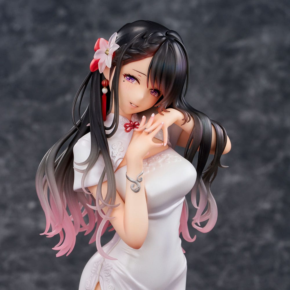 Original Illustration PVC Statue Mai Okuma illustration Healing-type white chinese dress lady 26 cm - Versand: 5-7 Tage nach Bestellung