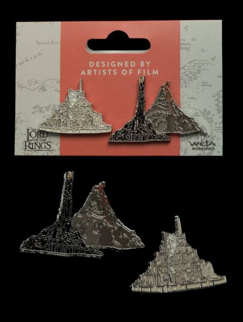 Herr der Ringe Ansteck-Pin Doppelpack Minas Tirith & Mt. Doom - Versand: 5-7 Tage nach Bestellung