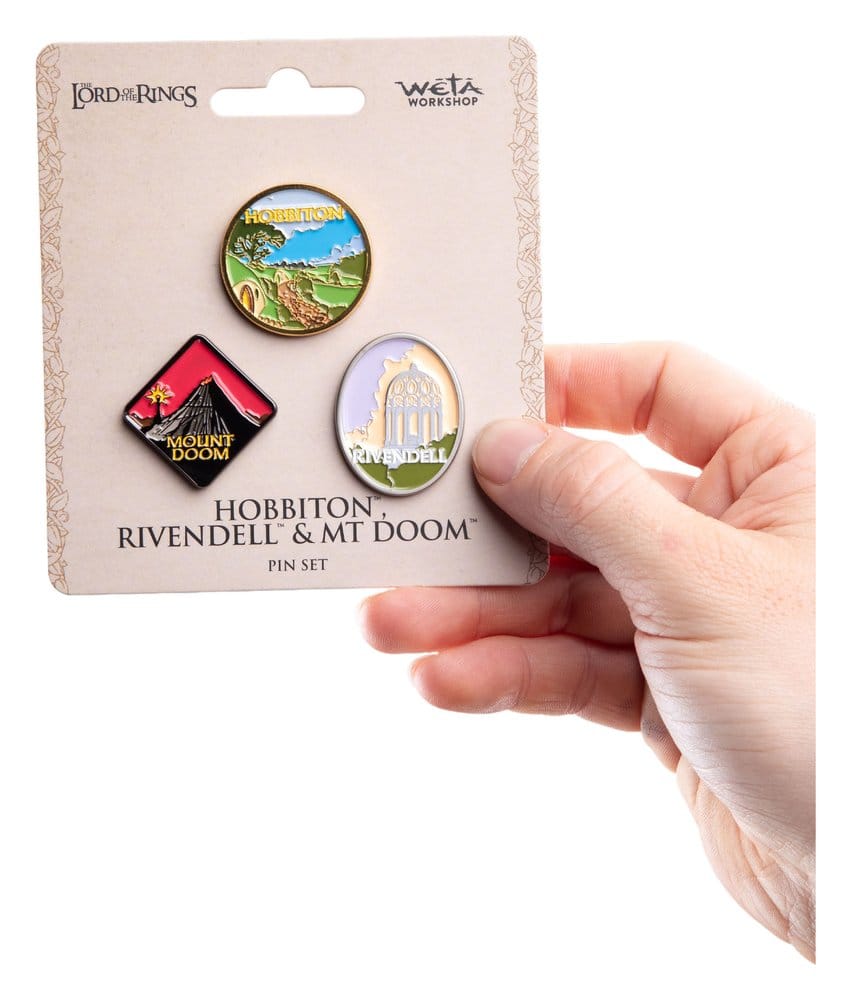 Herr der Ringe Trilogie Pin-Set Hobbiton, Rivendell & Mount Doom - Preorder - ETA: 25.12.2026