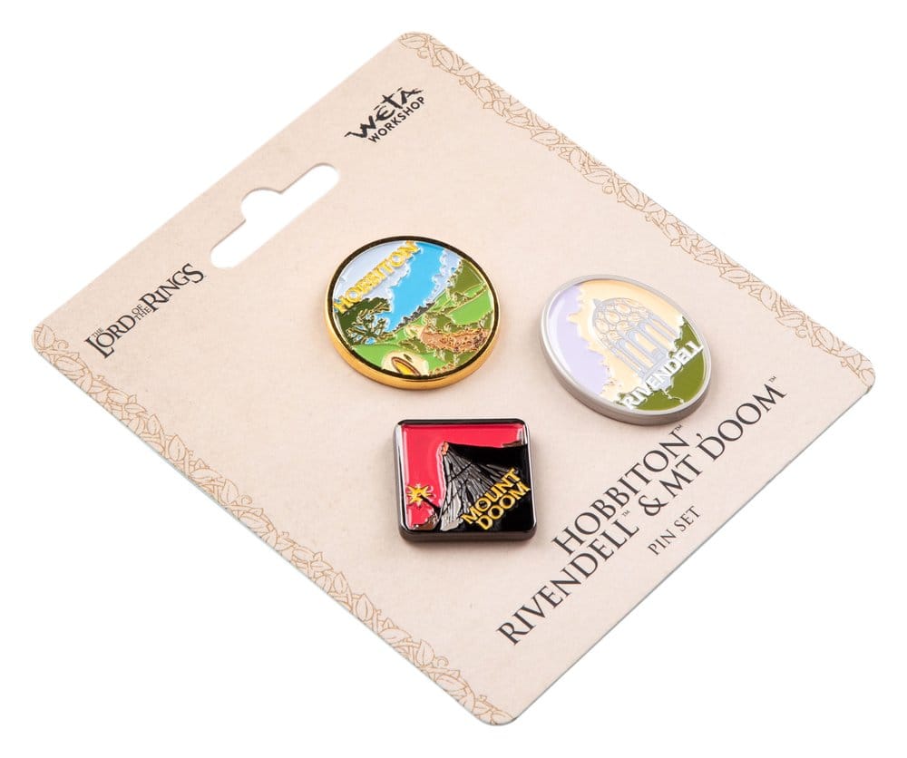 Herr der Ringe Trilogie Pin-Set Hobbiton, Rivendell & Mount Doom - Preorder - ETA: 25.12.2026