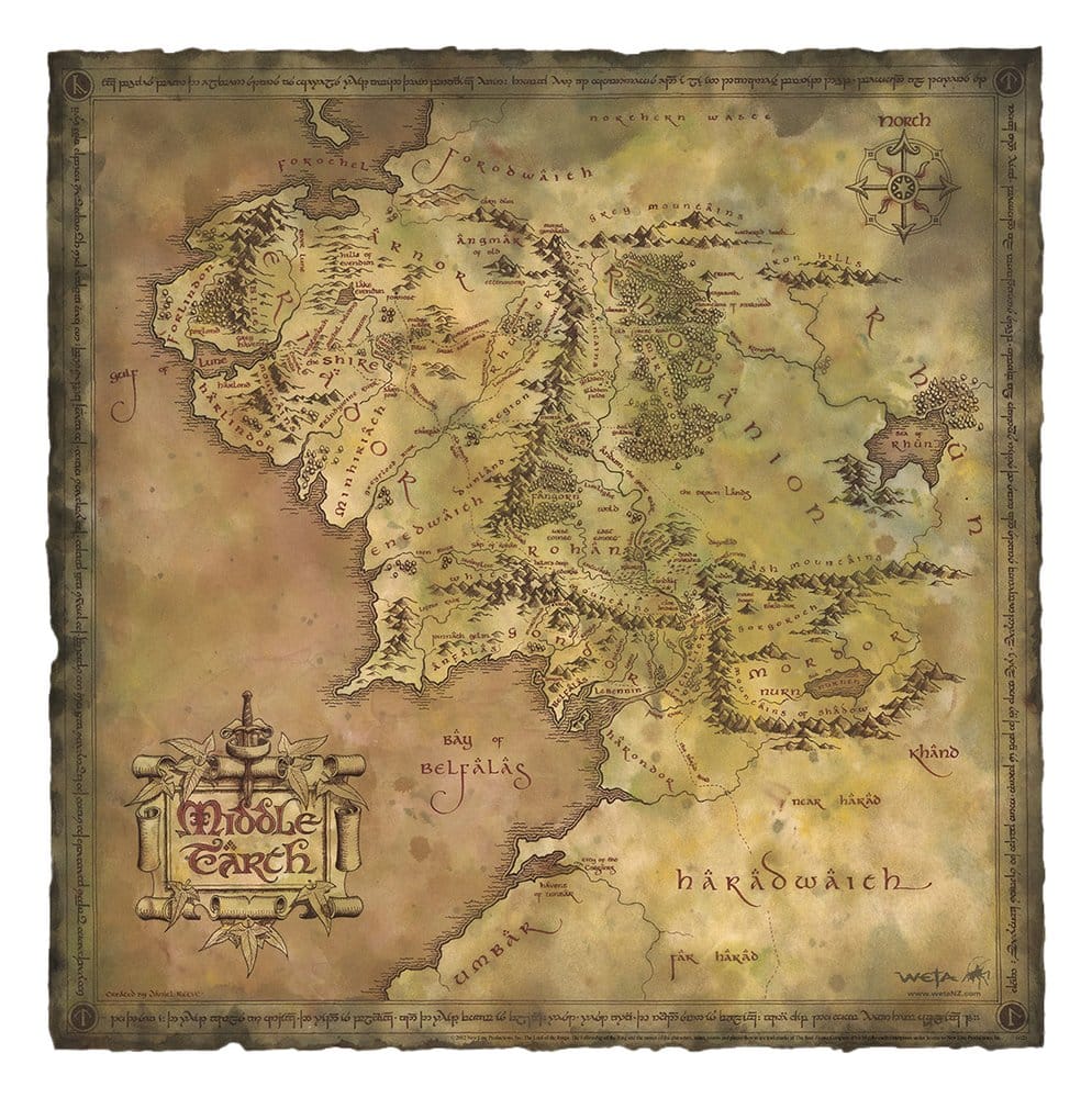 Herr der Ringe Kunstdruck Parchment Map of Middle-earth 59 x 30 cm - Preorder - ETA: 31.08.2026