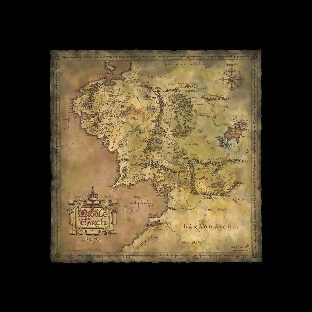 Herr der Ringe Kunstdruck Parchment Map of Middle-earth 59 x 30 cm - Preorder - ETA: 31.08.2026