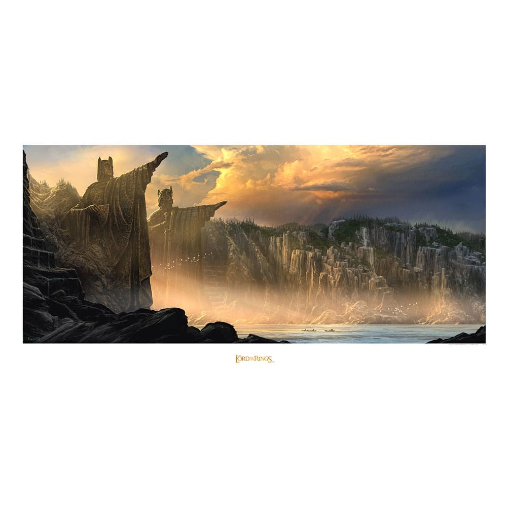 Herr der Ringe Kunstdruck The Argonath - Pillars of the Kings 59 x 30 cm - Preorder - ETA: 30.09.2025