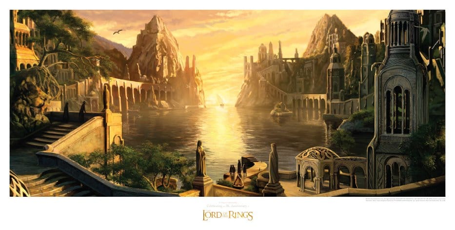Herr der Ringe Kunstdruck The Grey Havens 59 x 30 cm - Preorder - ETA: 30.07.2026