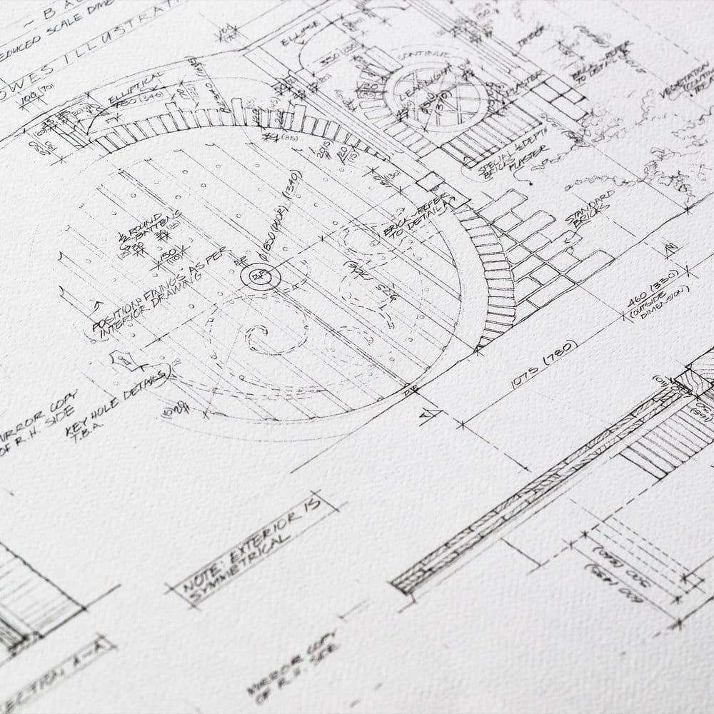Der Herr der Ringe Bauplan Kunstdruck Beutelsend 59 x 42 cm - Preorder - ETA: 02.11.2026