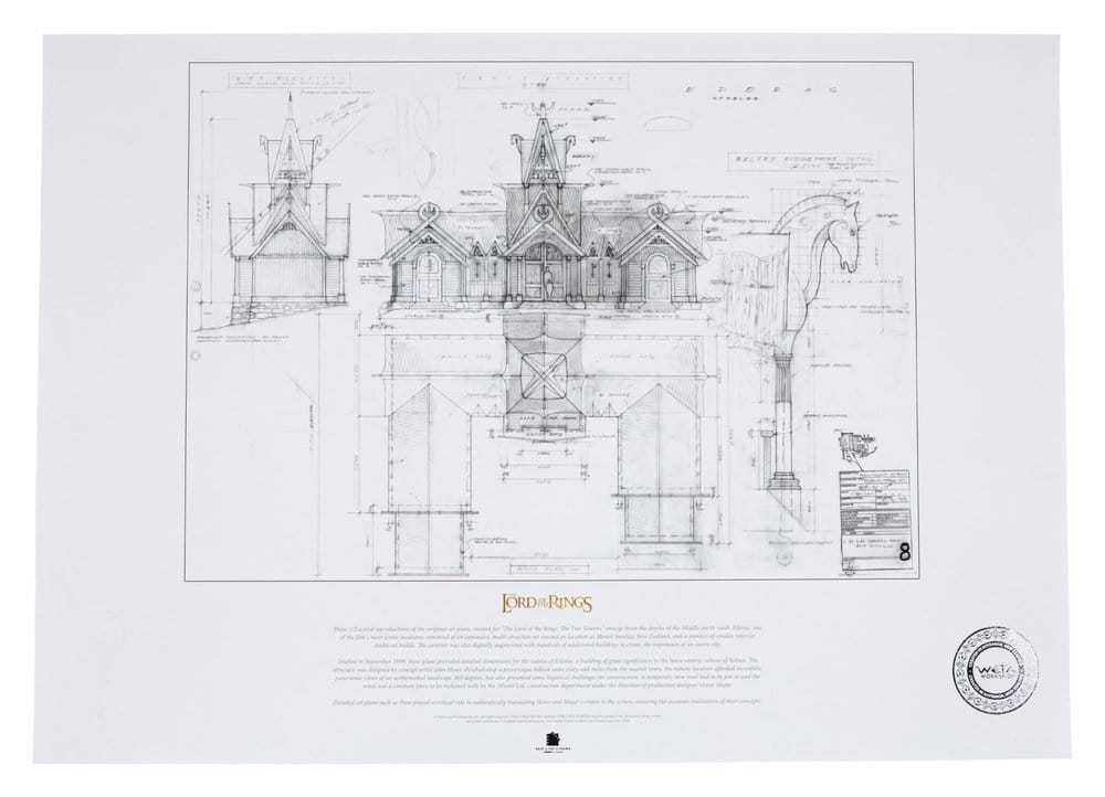 Herr der Ringe Bauplan Kunstdruck The Stable of Edoras 59 x 42 cm - Preorder - ETA: 02.11.2026