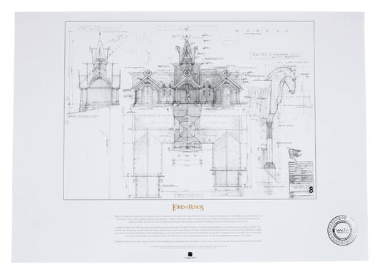 Herr der Ringe Bauplan Kunstdruck The Stable of Edoras 59 x 42 cm - Preorder - ETA: 09.10.2026