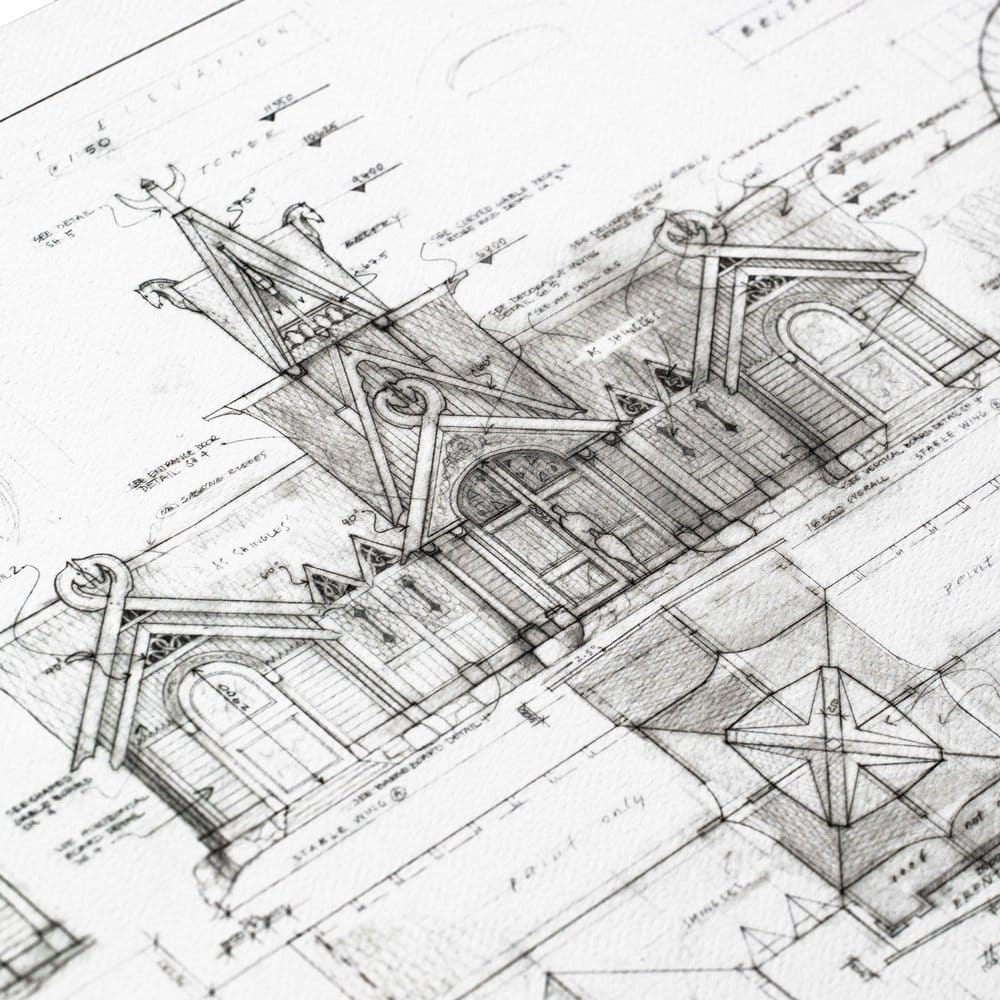 Herr der Ringe Bauplan Kunstdruck The Stable of Edoras 59 x 42 cm - Preorder - ETA: 02.11.2026