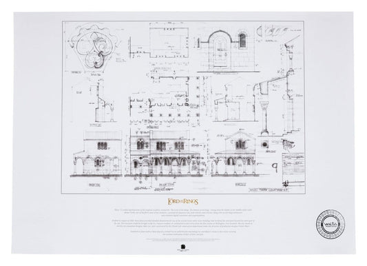 Herr der Ringe Bauplan Kunstdruck The Courtyard of Minas Tirith 59 x 42 cm - Preorder - ETA: 09.10.2026