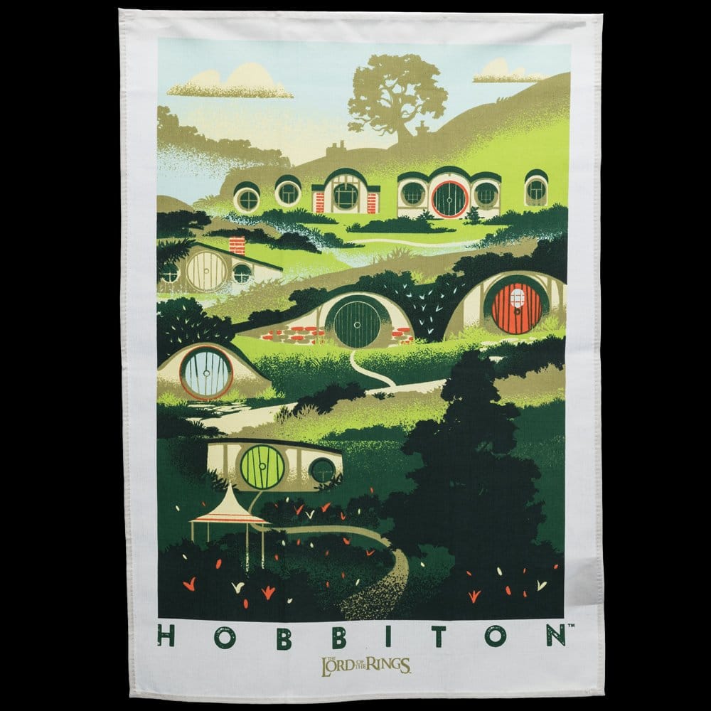 Herr der Ringe Geschirrtuch 2er Pack Rivendell & Hobbiton 70 cm  - Preorder - ETA: 02.11.2026