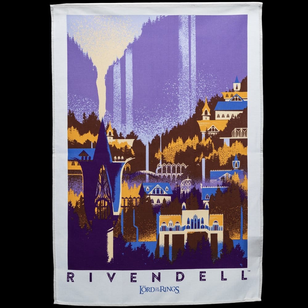 Herr der Ringe Geschirrtuch 2er Pack Rivendell & Hobbiton 70 cm  - Preorder - ETA: 02.11.2026
