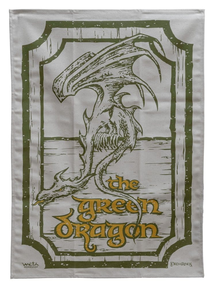 Herr der Ringe Geschirrtuch 2er Pack Green Dragon & Prancing Pony 69 cm  - Versand: 7 Tage nach Bestellung