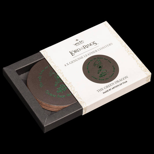 Herr der Ringe Leder Untersetzer 4er-Pack The Green Dragon - Versand: 5-7 Tage nach Bestellung