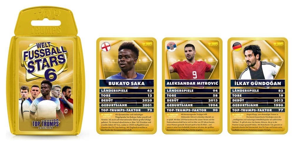 Weltfussballstars 6 Kartenspiel Top Trumps *Deutsche Version* - Preorder - ETA: 25.09.2026